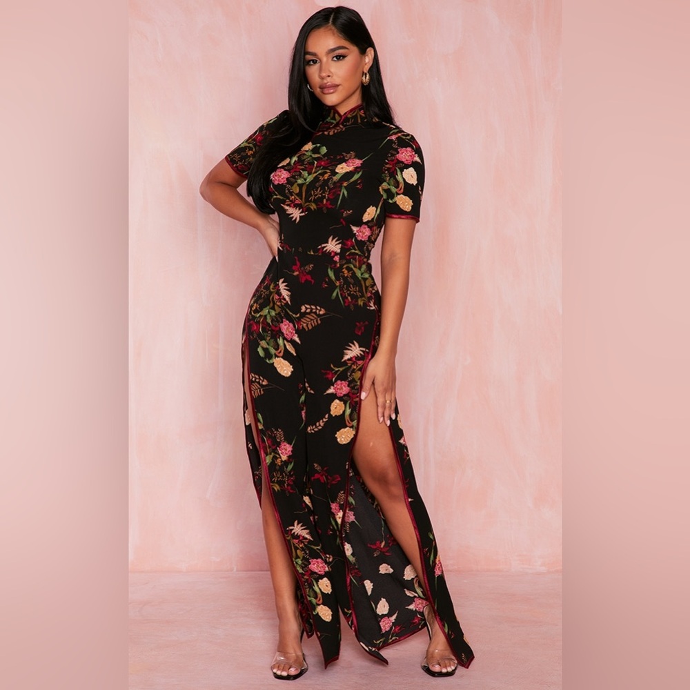 PLT floral oriental-style jumpsuit